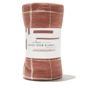 NEW Mauve White Little Korboose Woven Throw Blanket 100% Cotton 50x60  NWT